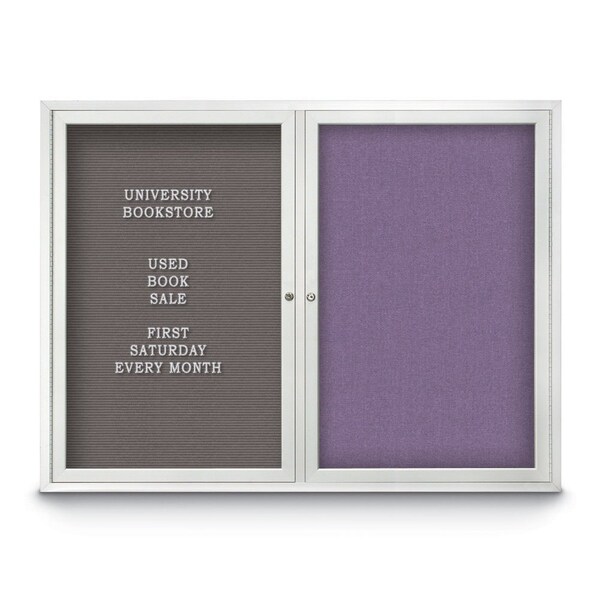 United Visual Products Corkboard, 36"x36", Medium Grey/Satin UV403PLUS-SATIN-MEDGRY - main